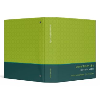Retro Circles Green & Teal Presentation Binder binder