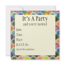 Retro Circles Invitation