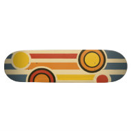 Retro Circles & Lines skateboard