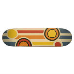 Retro Circles & Lines Custom Skate Board
