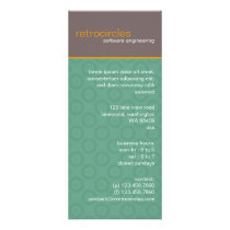 Retro Circles Mint & Orange Business Rack Card rack cards by CSProfileCards Retro Circles Mint & Orange Business Rack Card rack cards