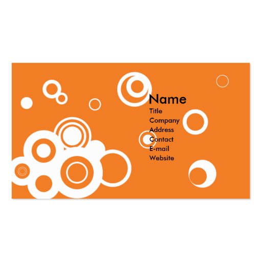 Retro Circles (Orange) Business Card (front side)