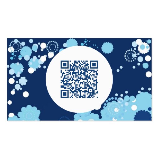 retro circles QR code Business Card Template (front side)