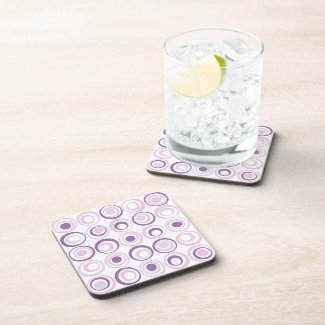Retro Circles White Beverage Coasters