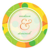 Retro Citrus Green Dots Thank You / Seal / Sticker