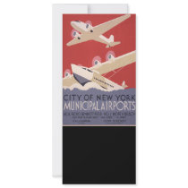 Retro City of New York Airports WPA Poster Personalized Announcement