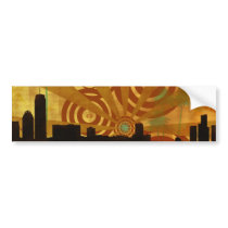 retro cityscape bumper stickers