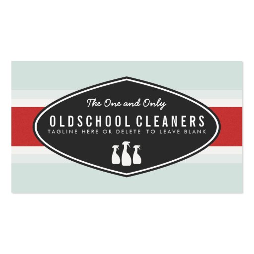 Retro Cleaning Business Spray Bottle Logo Business Card Templates (front side)