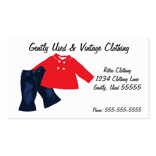 Retro Clothing Business Card (front side)