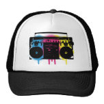 Retro CMYK Boombox Grafitti Spray Paint Design Hat