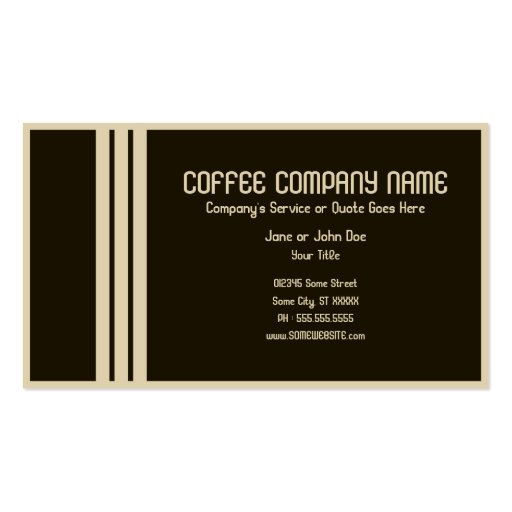 retro coffee business card (back side)