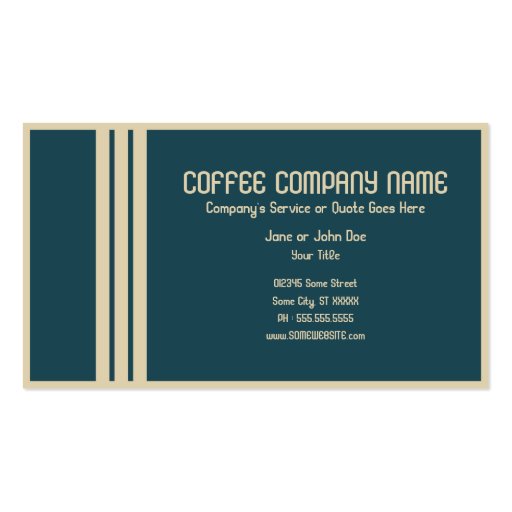 retro coffee business card template (back side)