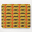 Retro Coffee Cups on orange mousepad