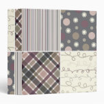 Retro Coffee Plaid Dots Stripes Squares Pattern Binders