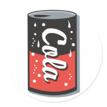 retro cola can design stickers