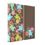 Retro Colorful Fun Cute Boy Cartoon Aliens Pattern Canvas Prints
