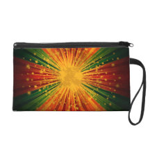 Retro Colorful Stripe Stars Explosion Wristlet