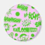 Retro Comic Call-Outs Fridge Magnet