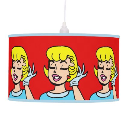 Retro Comic Strip Beauty Pendant Lamp