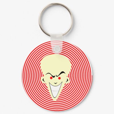Retro comic-toon Hypnotizer guy. Keychains by JuJuGarden