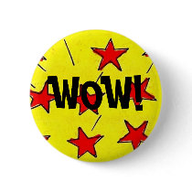 Retro Comix Stars "WOW!" Button