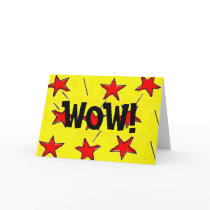 Retro Comix Stars "WOW!" Greeting Cards