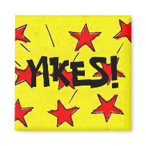 Retro Comix Stars "Yikes!" magnets by JuJuGarden Retro Comix Stars "Yikes!" magnets