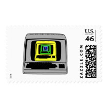 "Retro Computer postage by wildbarrier "Retro Computer postage