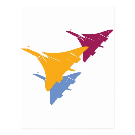 Retro Concorde Jet Airplane Aviation Flight Design Postcard