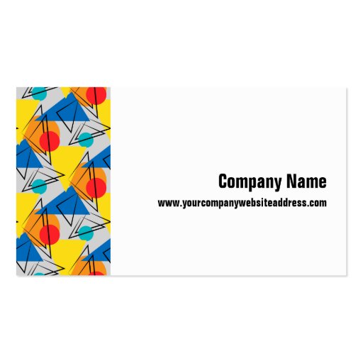 Retro Contemporary Geometric Colorful Pattern Business Card Templates (back side)