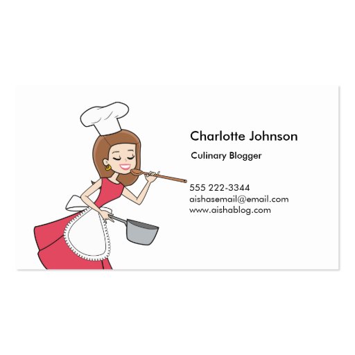 Retro Cook Cartoon Personal Card Business Card Templates (front side)