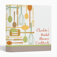 Retro Cooking Bridal Shower Cookbook Recipe Binder