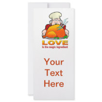 Retro Cooking Design.Love Is The Magic Ingredient. Personalized Rack Card
