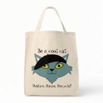 Retro Cool Cat Tote Bag