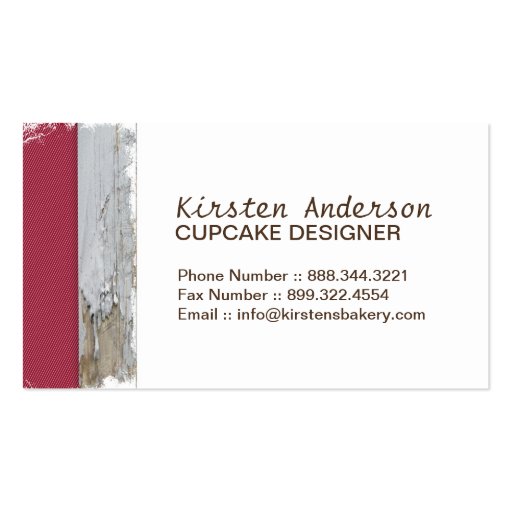 Retro Cool Cupcake Bakery Business Cards (back side)
