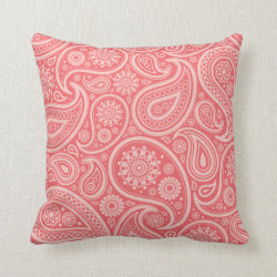 Retro Coral Paisley Pattern Pillows