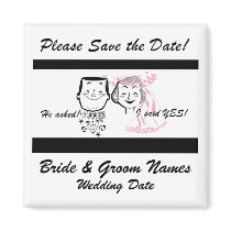 Retro Couple Save the Date Magnet