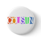 Retro Cousin Round Button