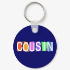 Retro Cousin Round Keychain