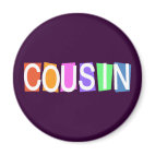 Retro Cousin Round Magnet