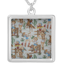 Retro Cowgirls Sterling Silver Necklace