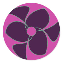 Retro Crescent Spiral Triquerta Pink stickers