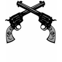 Retro Crossed Pistols t-shirts