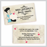 retro cupcake baker frilly apron baking business c business card templates