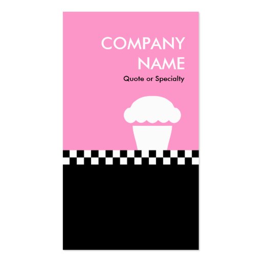 retro cupcake checkers business card templates (back side)