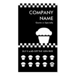 retro cupcake checkers punchcard business card template
