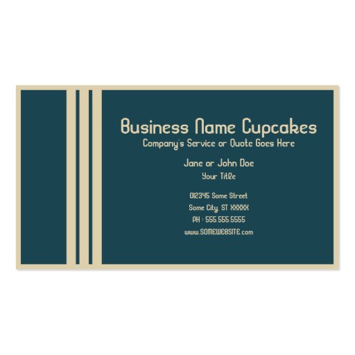 retro cupcakes business cards (back side)