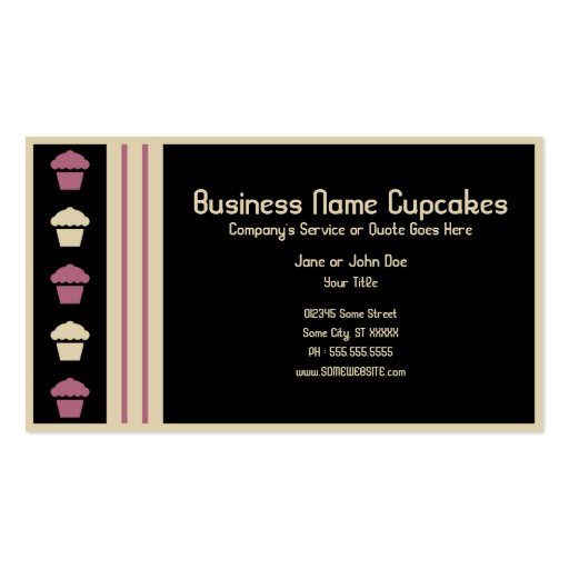 retro cupcakes business cards (back side)