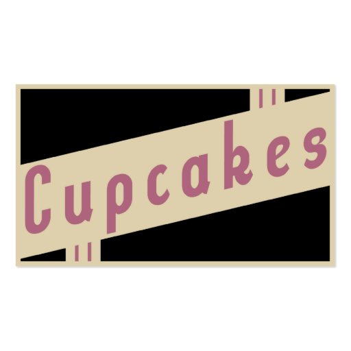 retro cupcakes business cards (front side)