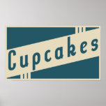 retro cupcakes poster